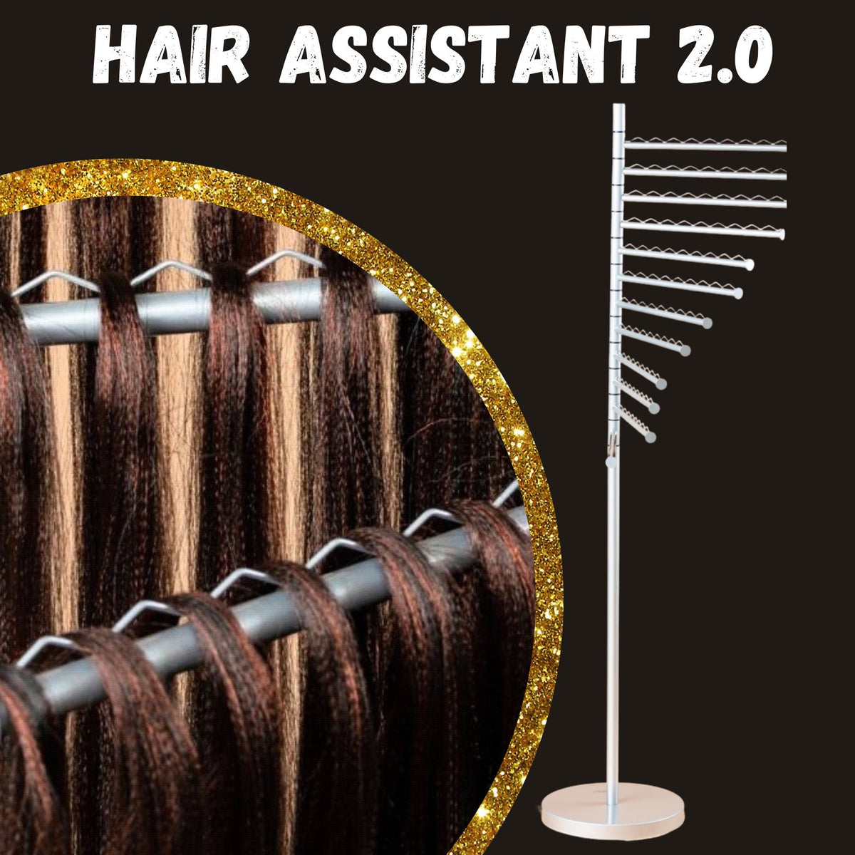 Theresa Mosley Collection Free Standing Hair Assistant = Hair Extension  Holder Braiding Hair Rack - Stainless Steel 12 Layers Extensions Holder Braiding  Rack fo…